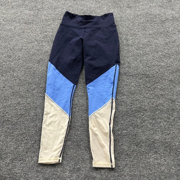 Fabletics Pants - Fabletics Leggings Womens XS Navy Blue Colorblock Mesh PowerHold High Waisted